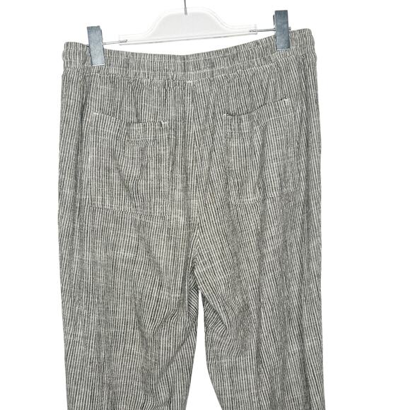 THREAD & SUPPLY Pinstriped Button Up Shirt & Drawstring Pant Set Gray Size Large - Picture 8 of 12
